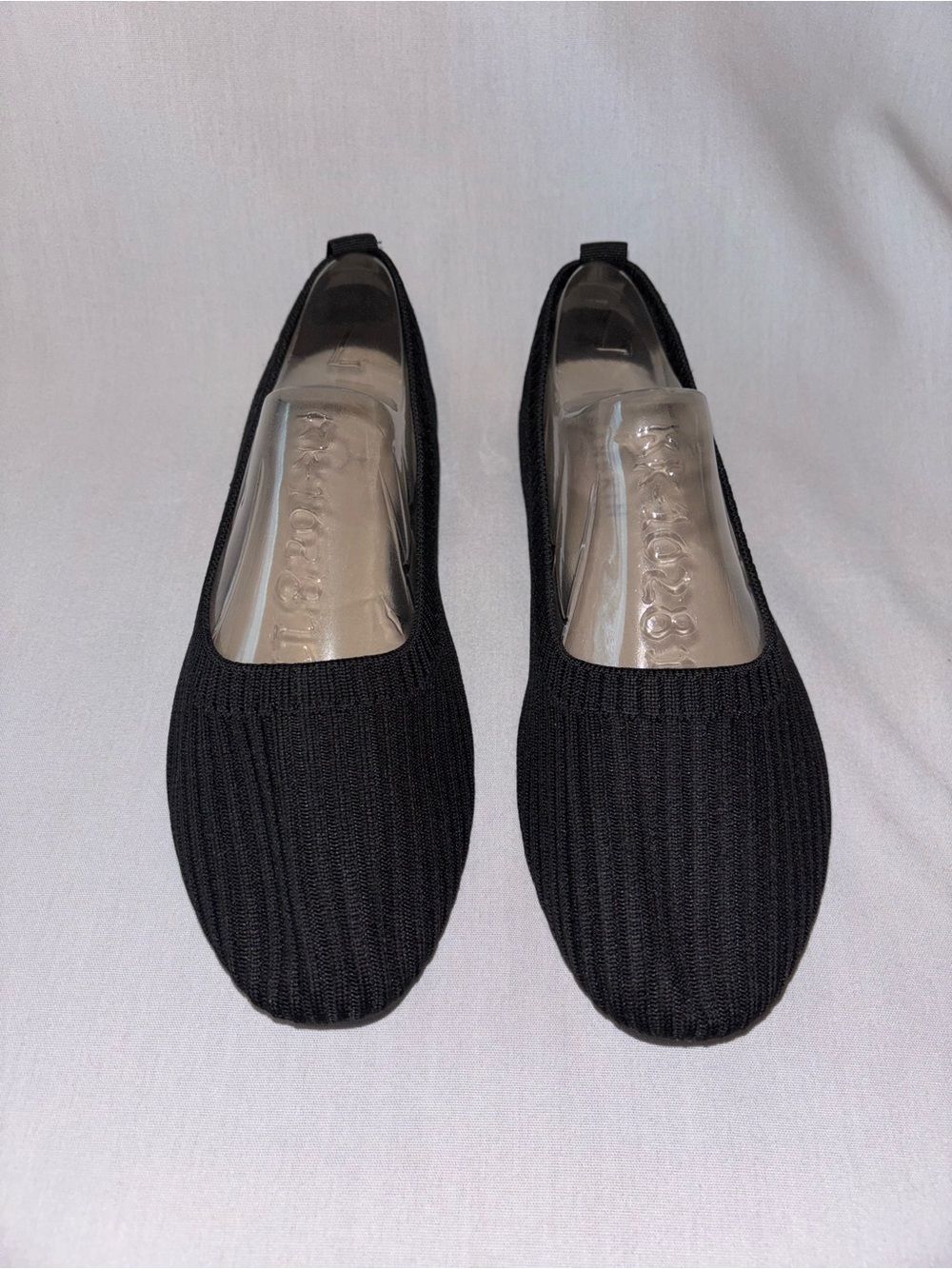 Black Knit Ballet Flats Size 7 - Comfort Slip-On Shoes